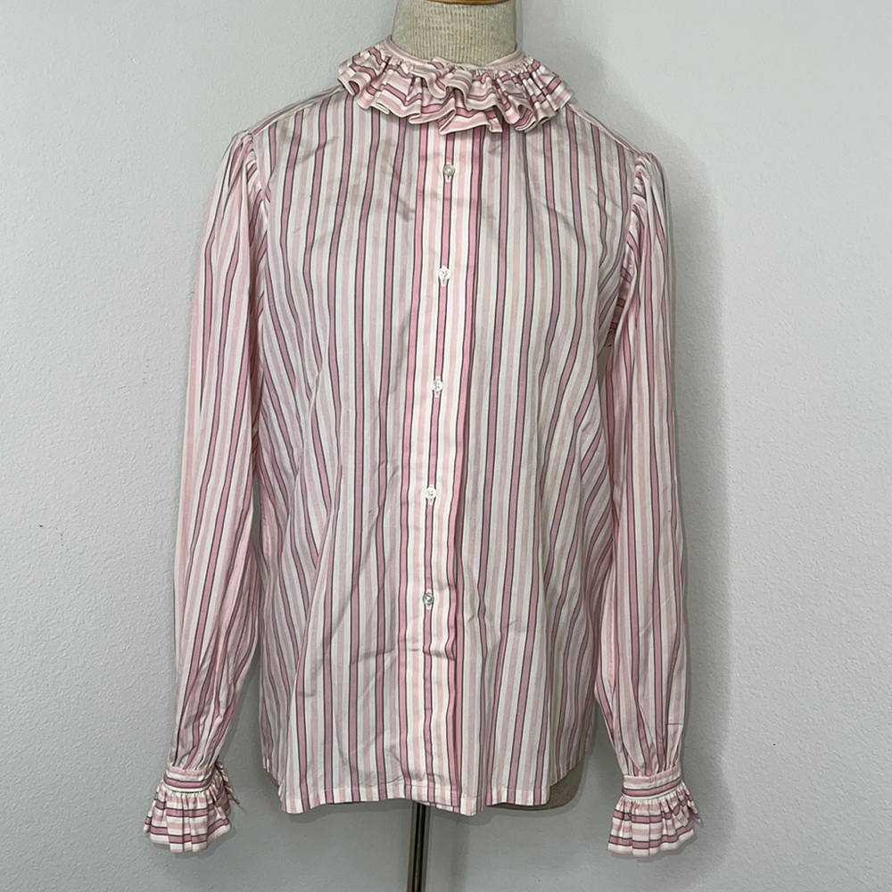 🔹 Turnbull & Asser Ltd Ruffled Collar and Cuff Long Sleeve Shirt